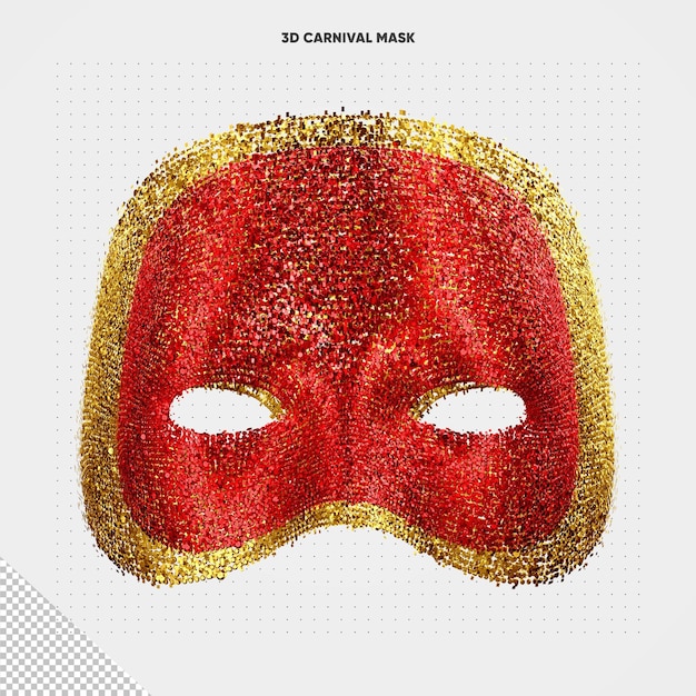 PSD gold and red frontal carnival mask