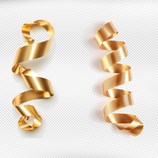 Gold ribbon isolated