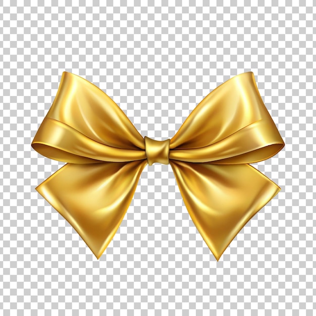 PSD gold ribbon with a bow on a transparent background