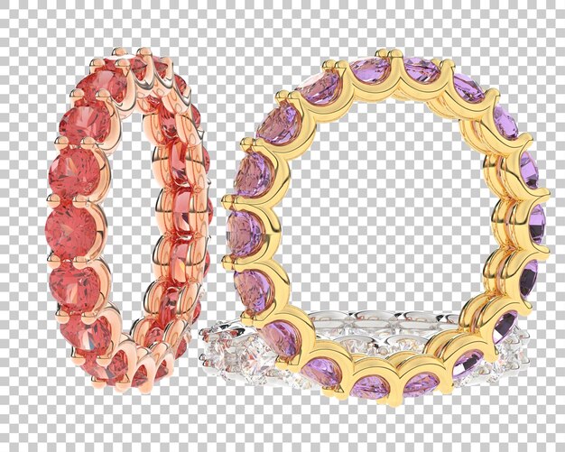 Gold ring on transparent background 3d rendering illustration