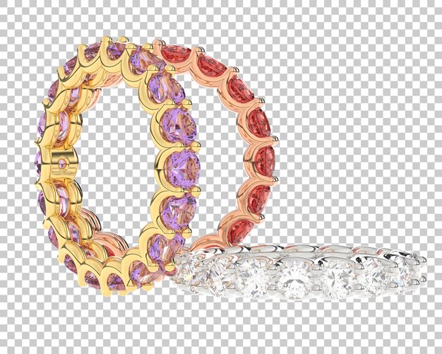 Gold ring on transparent background 3d rendering illustration