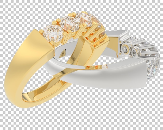 Gold ring on transparent background 3d rendering illustration