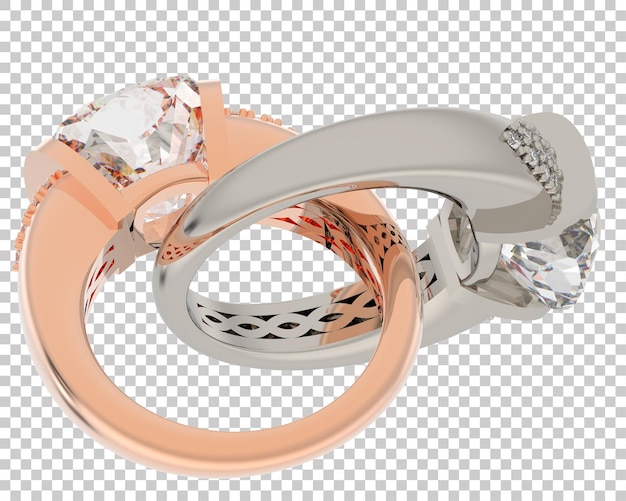 Gold ring on transparent background 3d rendering illustration