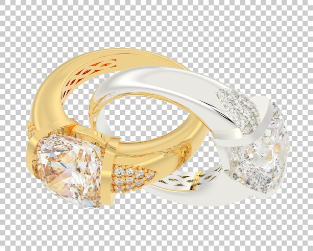 Gold ring on transparent background 3d rendering illustration