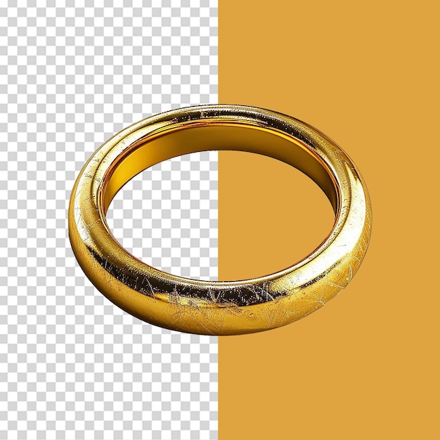 PSD a gold ring with a black and white background with a yellow stripe