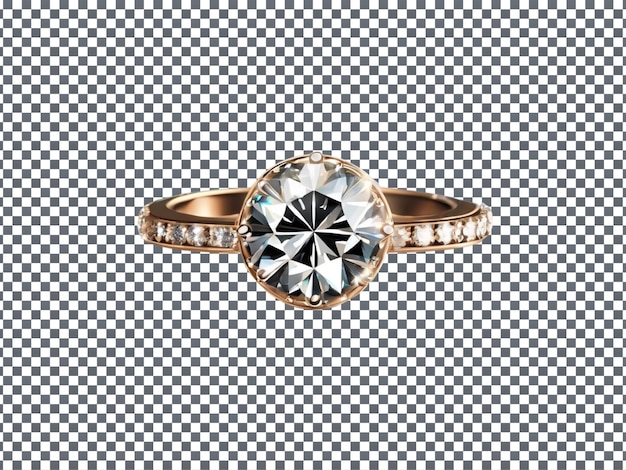 PSD gold ring with diamond on a black background