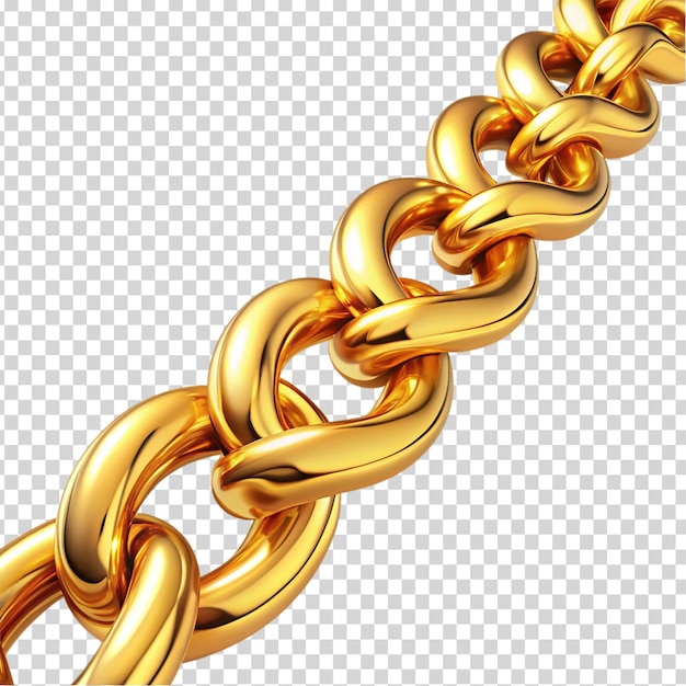 PSD a gold ring with a single link on transparent background