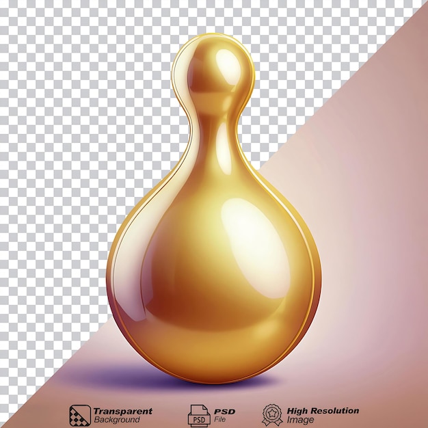 Gold Round Bowling Pin Icon isolated on transparent background