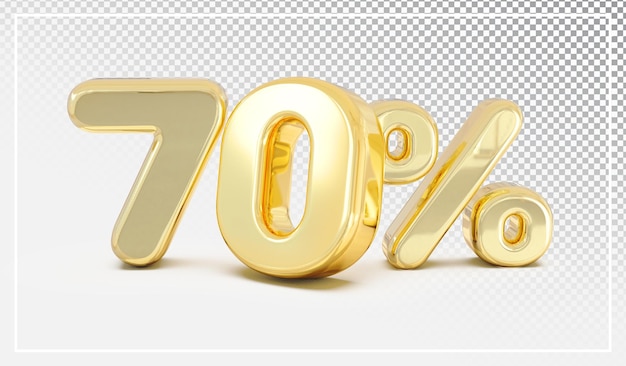 Gold Sale 70 percent Number Gold 3d element