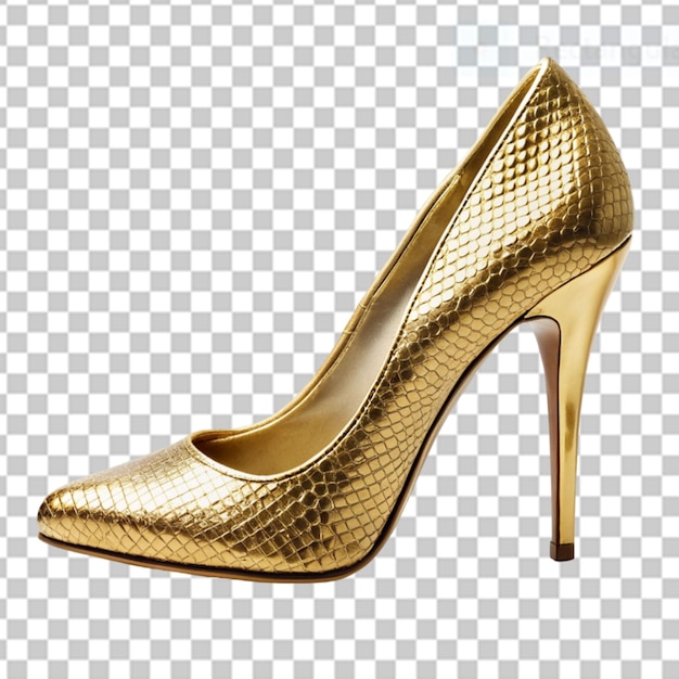 PSD a gold shoe on transparent background