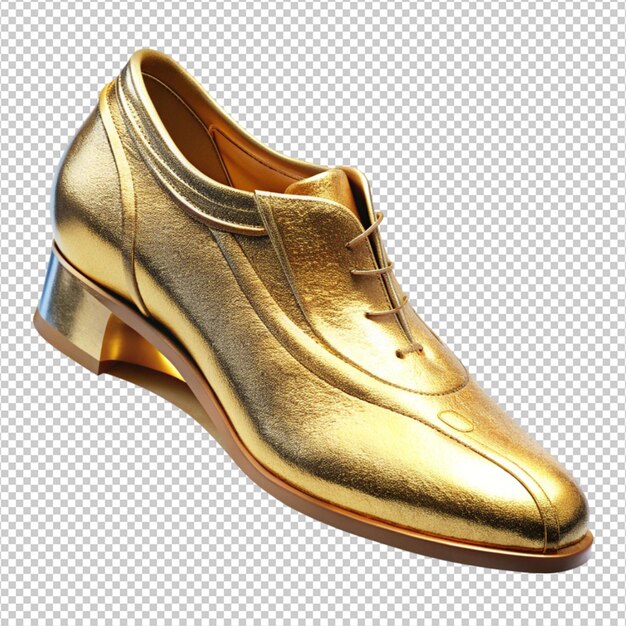 PSD a gold shoes on white background