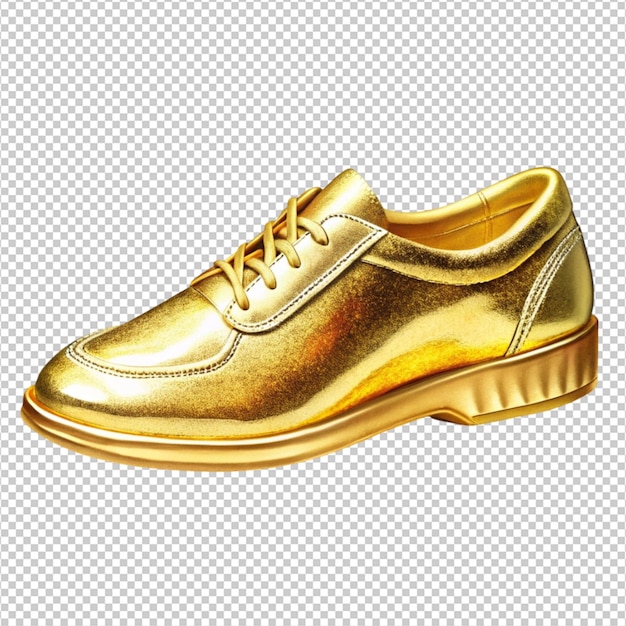 PSD a gold shoes on white background