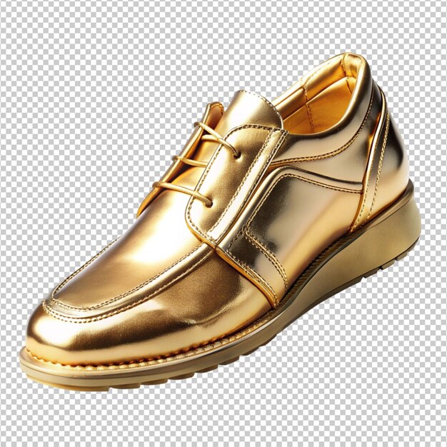 PSD a gold shoes on white background