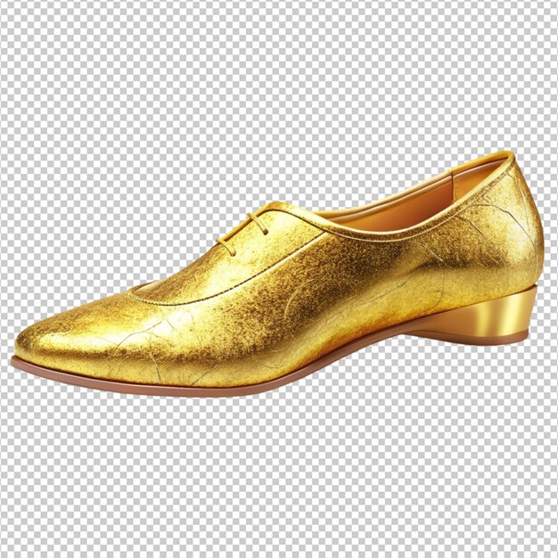 PSD a gold shoes on white background