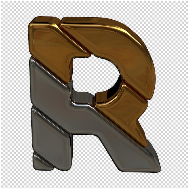 Gold and silver letter 3d rendering