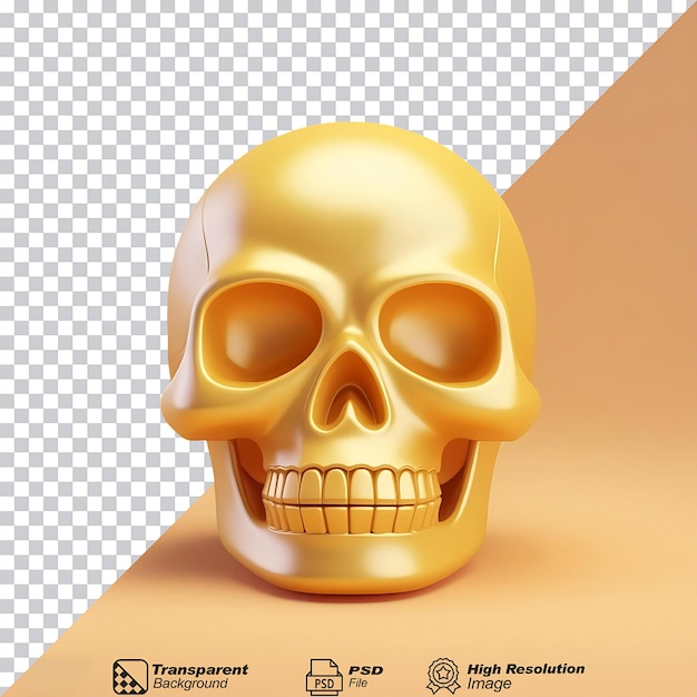 Gold Skull Icon isolated on transparent background