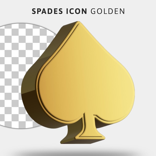 A gold spades icon on transparent background