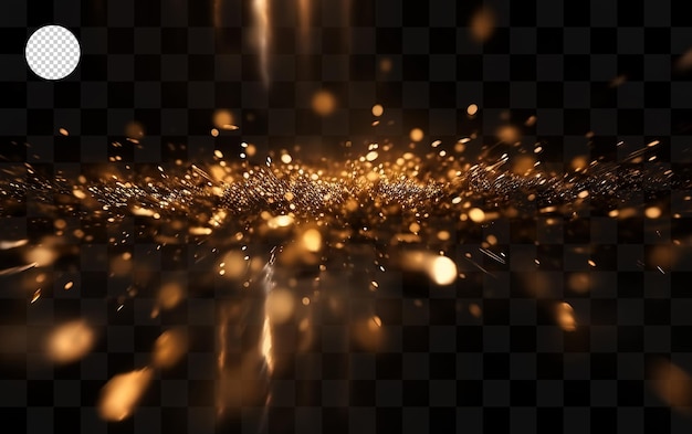 Gold sparkles a transparent background