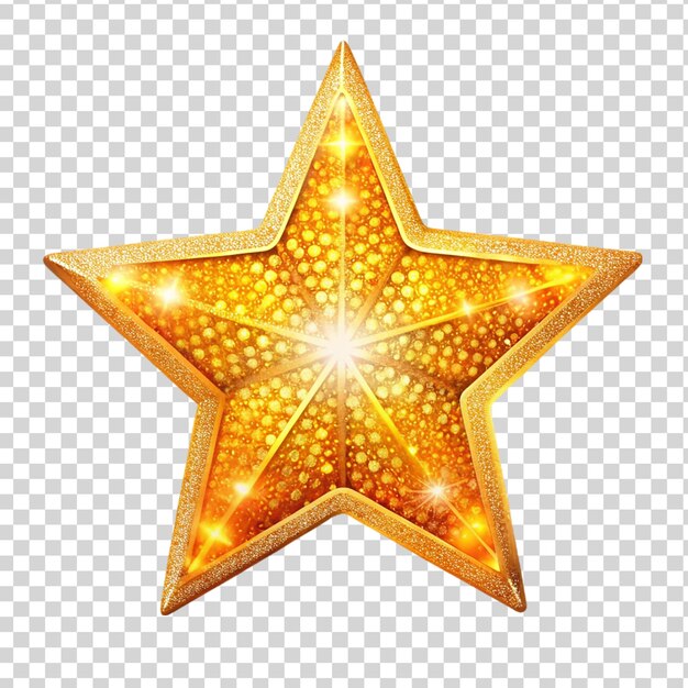 Gold star isolated on transparent background