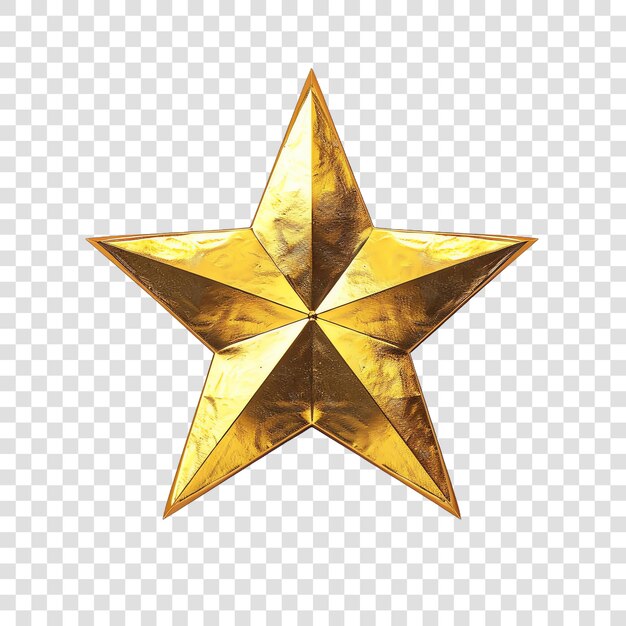 gold star realitic isolated on transparent background