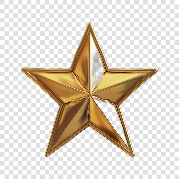 gold star realitic isolated on transparent background