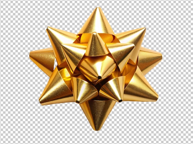 PSD gold star ribbon gift knot