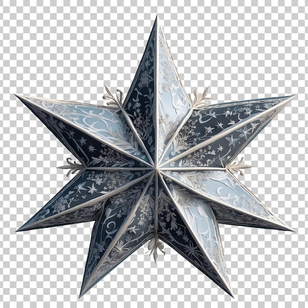 PSD a gold star with a blue star with christmas day