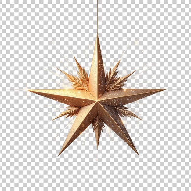 PSD a gold star with a blue star with christmas day