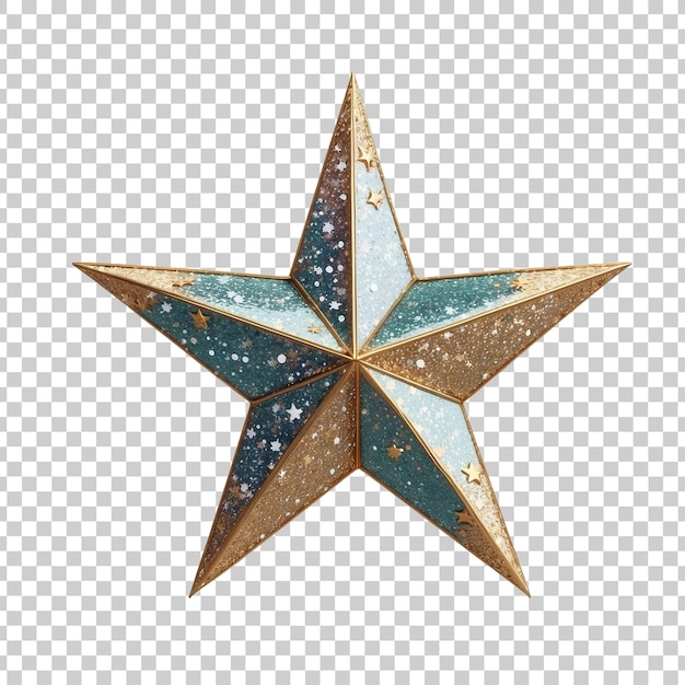 a gold star with a blue star With Christmas Day