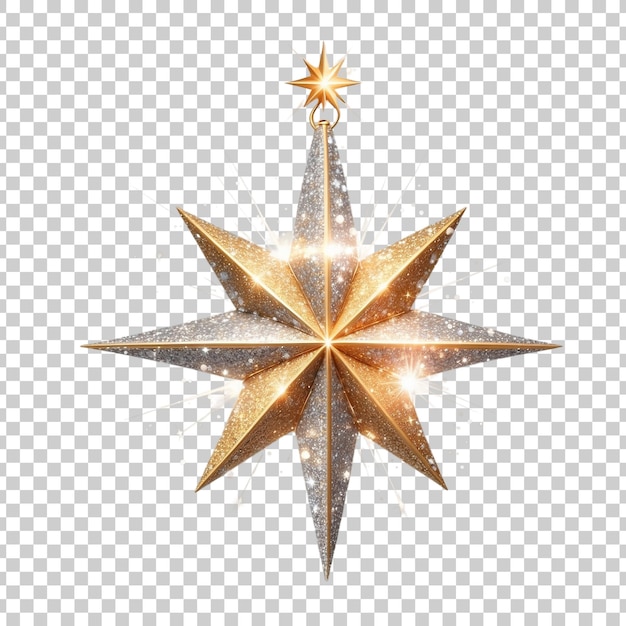 a gold star with a blue star With Christmas Day