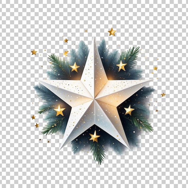 PSD a gold star with a blue star with christmas day