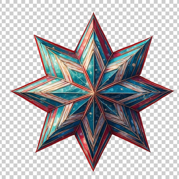 PSD a gold star with a blue star with christmas day