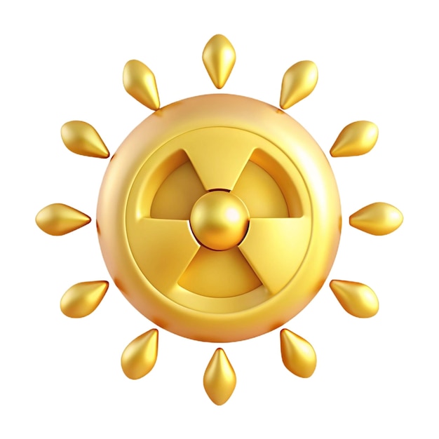 PSD a gold sun with a star on it