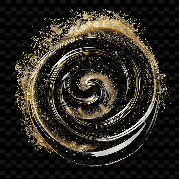 a gold swirl with a swirl on it is a circle of gold dust