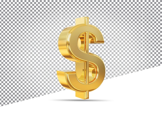 Gold Symbol Dollar 3d