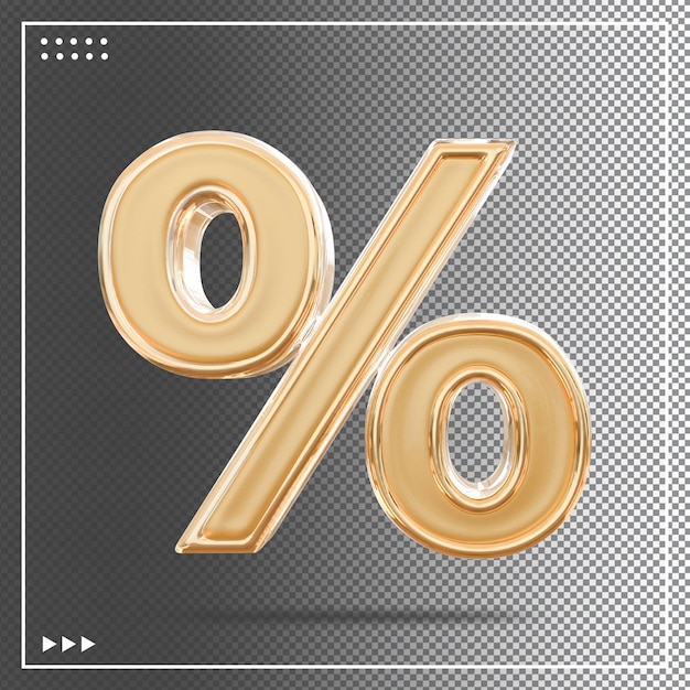 Gold Symbol percentage 3d