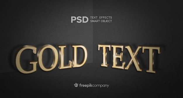 Gold text effect on dark background