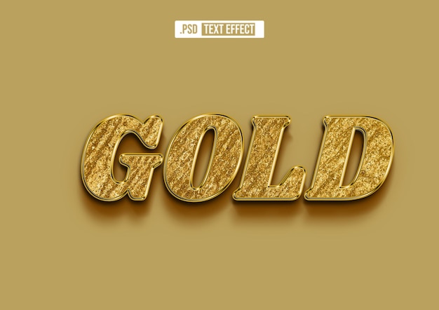 Gold text effect in psd format