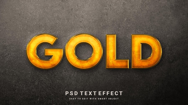 gold text effect template