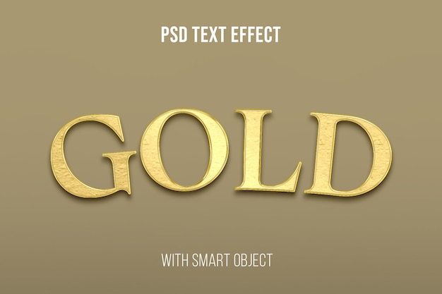 PSD gold text effect