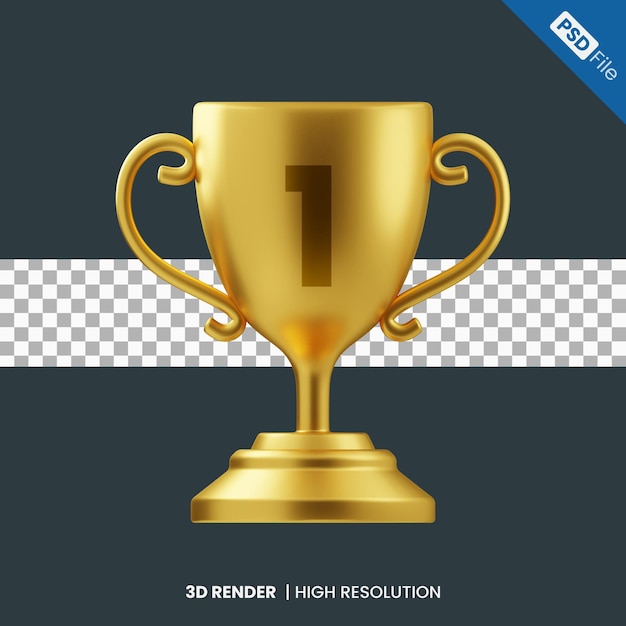 gold trophy 3d illustration