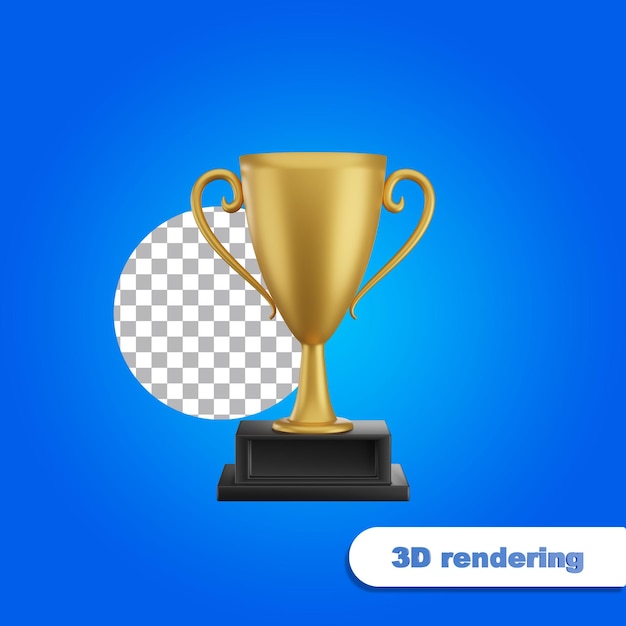 gold trophy  3d render.