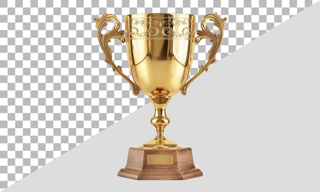 PSD a gold trophy with two handles isolated on transparent background