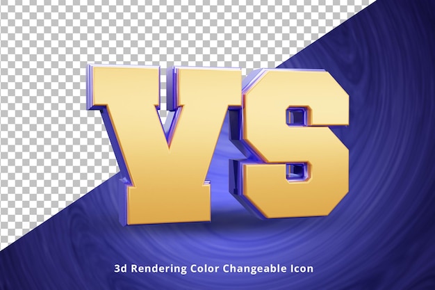 gold versus vs 3d render logo or golden versus vs logo text effect or 3d realistic vs render