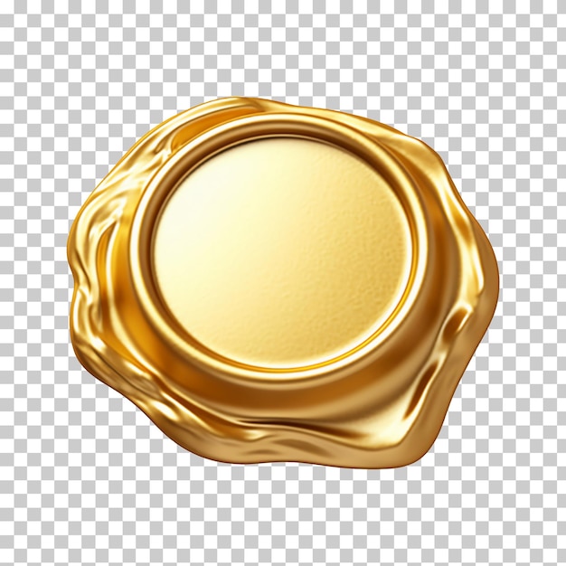 Gold wax seal isolated on transparent background png psd