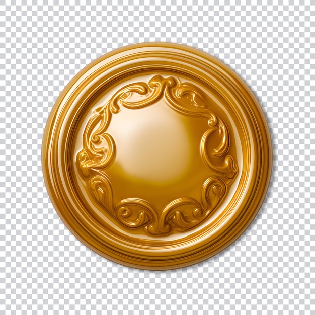 PSD gold wax seal png psd