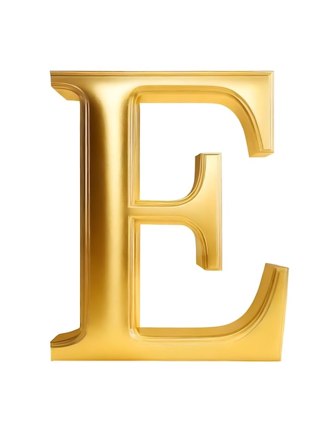 PSD golden 3d letter e