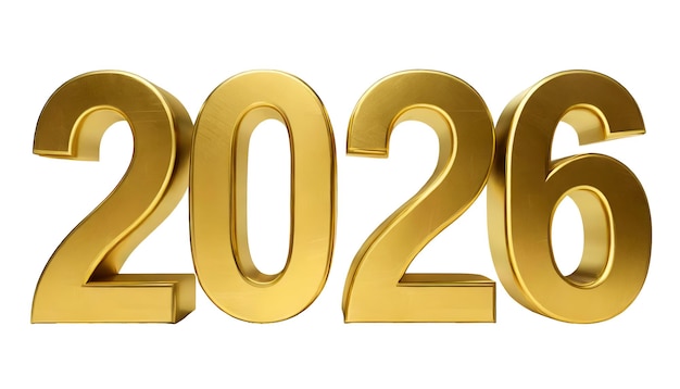 Golden 3d numbers 2026