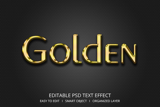 Golden 3d text effect