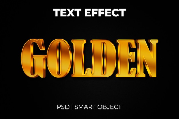 Golden 3d text style effect